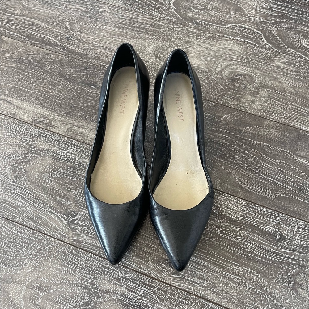 Nine West Leather Pointed Toe Heels.